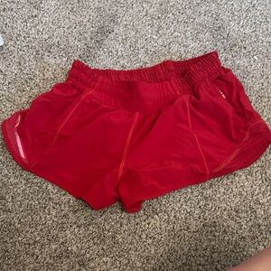 lululemon athletica Vibrant Red Athletic Shorts